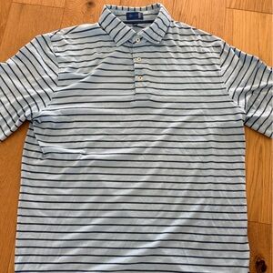 Men's Stitch golf Polo Shirt - Light Blue striped